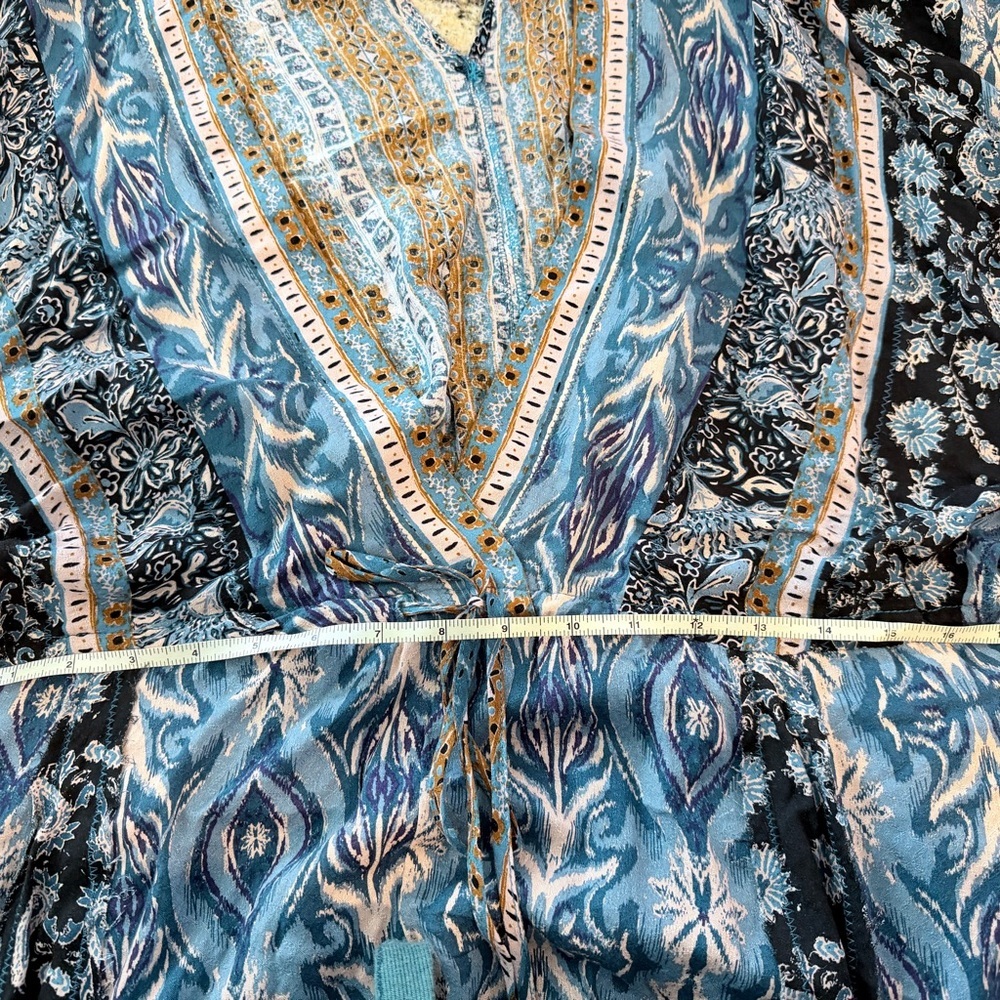 NWT Free People Mixed Emotions Bohemian Romper Blue size Large - Picture 15 of 15